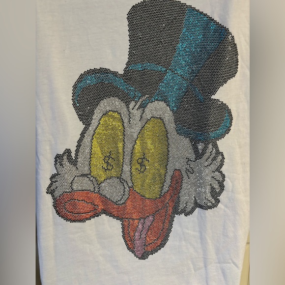 Men’s RAW Scrooge mcduck sequin t shirt size large - Picture 3 of 4